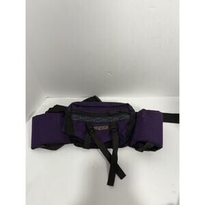 Vintage Jansport Purple Nylon Waist Bag Fanny Pack Dual Bottle Holder Camping